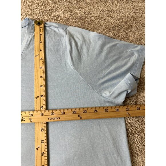 ID Ideology Women's Plus Size Curved-Hem V-Neck Top Shirt Sky Sail Blue  3X - Picture 5 of 10